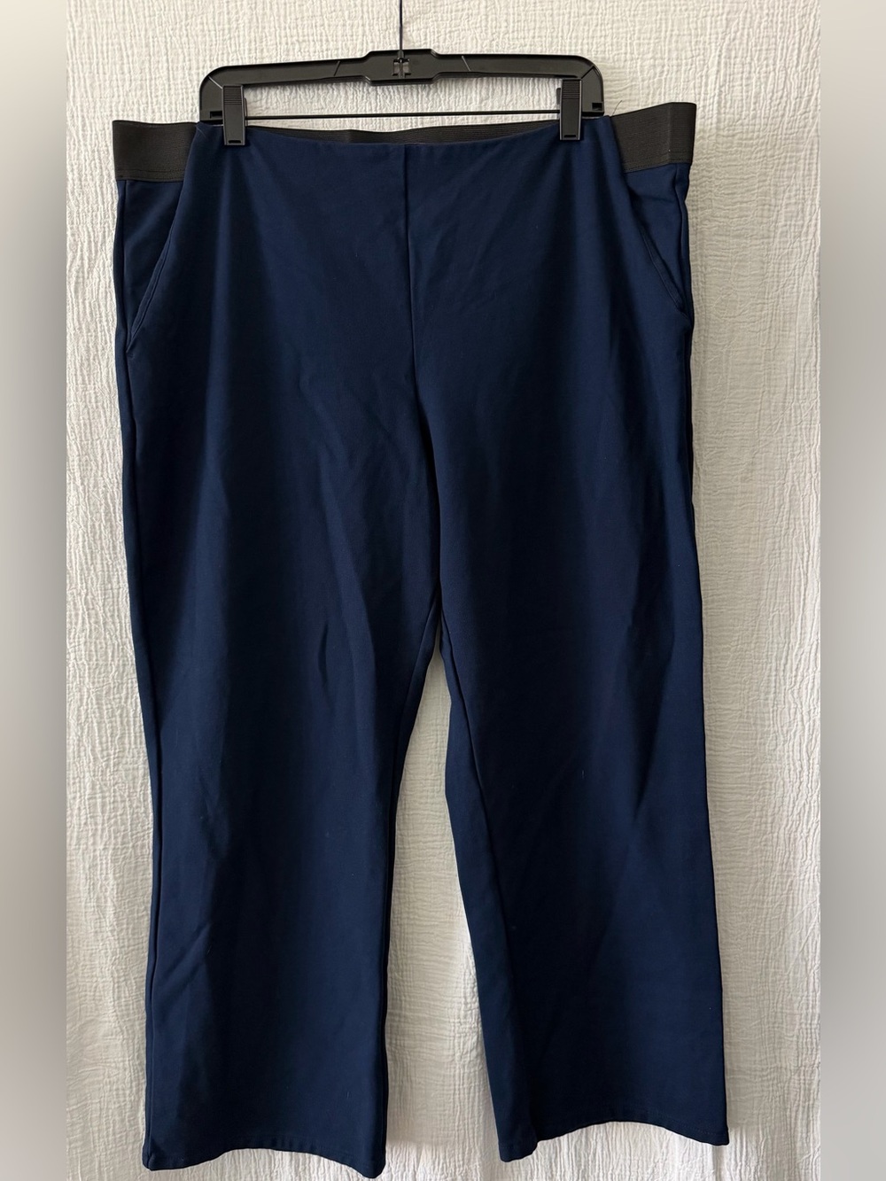 Liz Claiborne Navy Blue Pull-On Wide Leg Pants